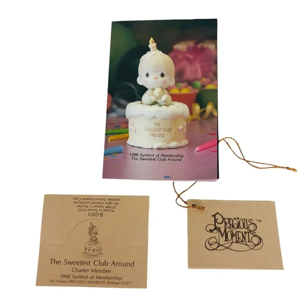 1988 Precious Moment Figurine The Sweetest Club Around Charter Member Membership - Picture 9 of 11